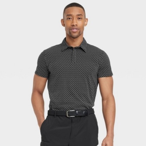 Men’s All In Motion Short-sleeve Polo Shirt Size Medium Black and White GUC - Picture 8 of 8